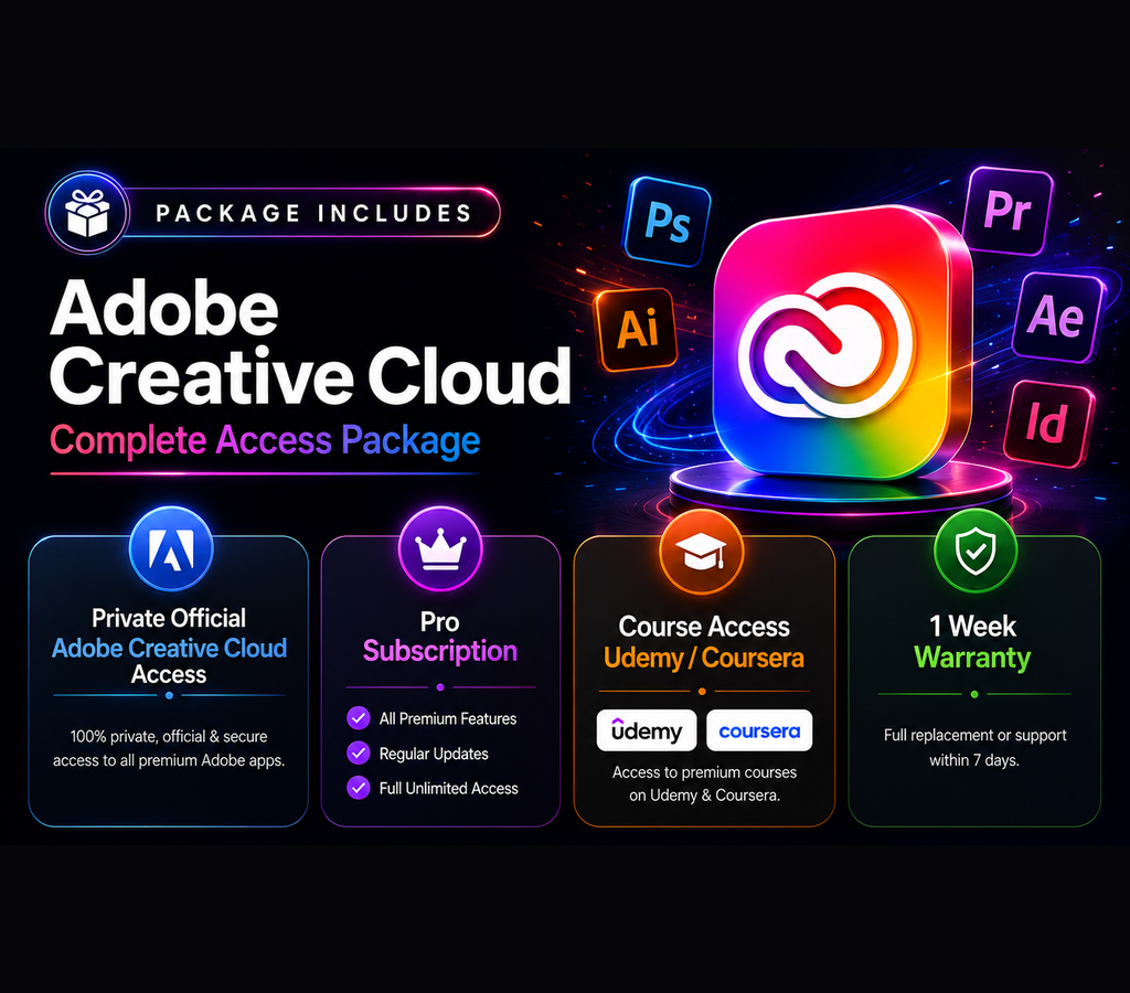 🔥 Official Adobe Creative Cloud + Paid Course Learning Combo