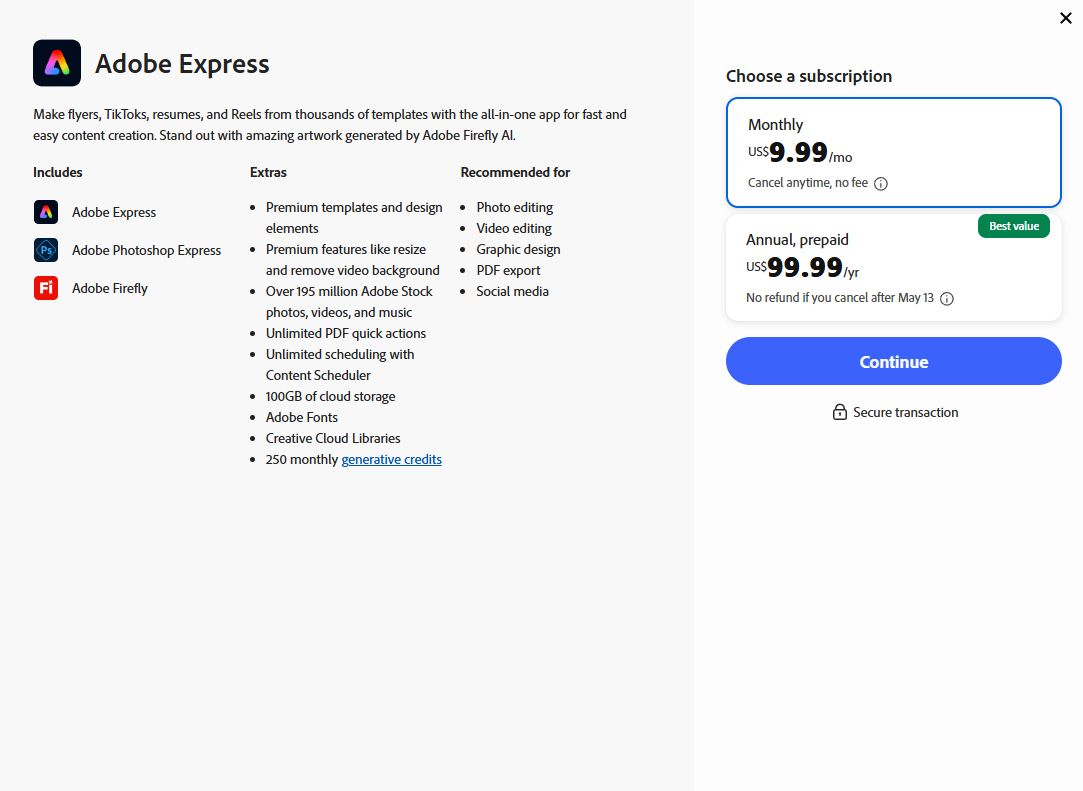 🔥 Adobe Express Account Plan: Premium