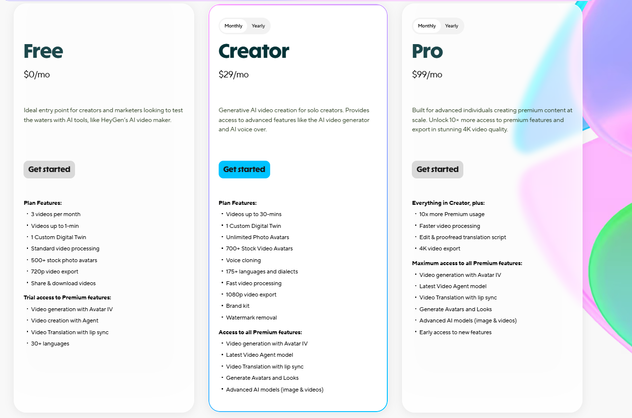🔥 HeyGen Account Plans: Creator/ Team