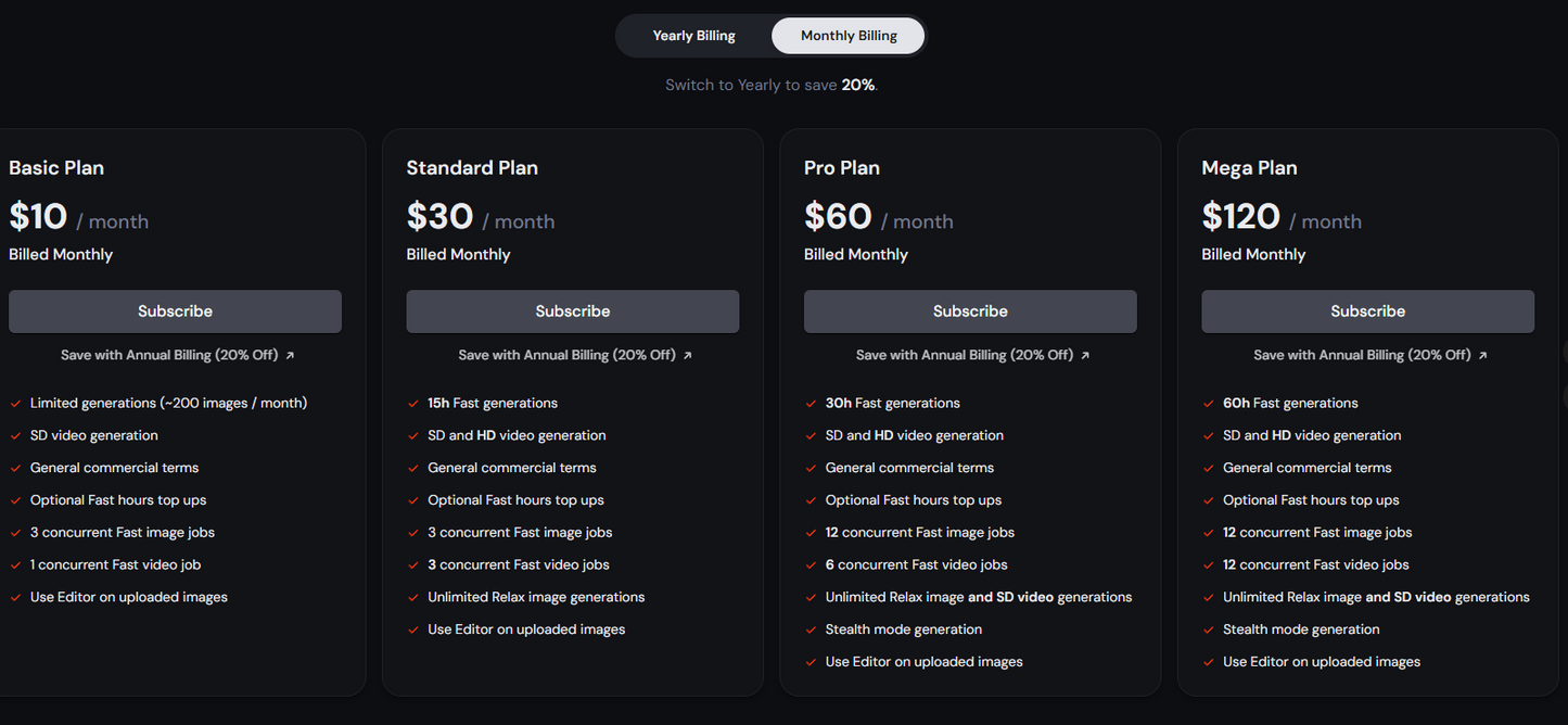 🔥 Midjourney Account Plan: Standard