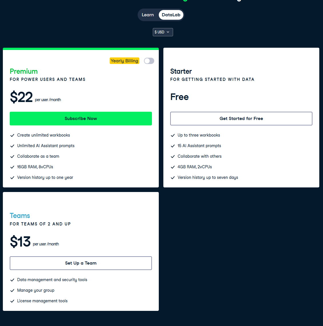 🔥 Official DataCamp Account Plans: Learn Premium/ Datalab Premium