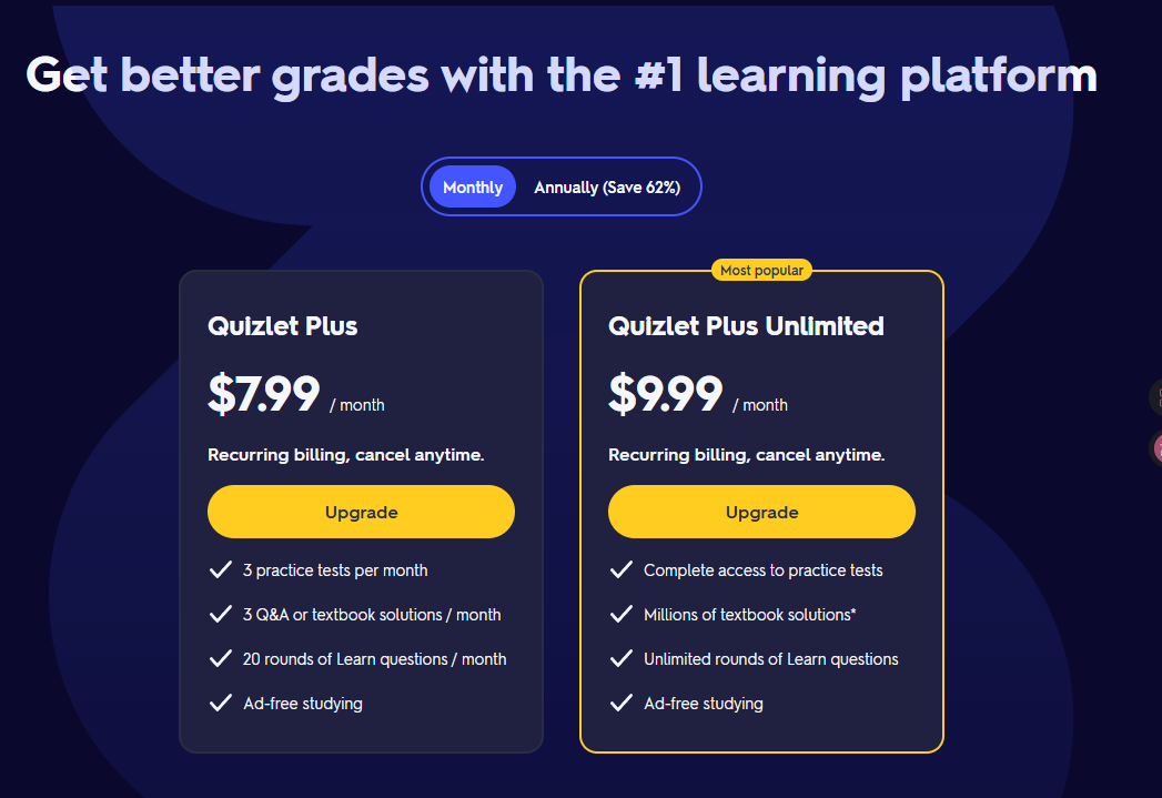 🔥 Official Quizlet Account Plan: Plus/ Plus Unlimited